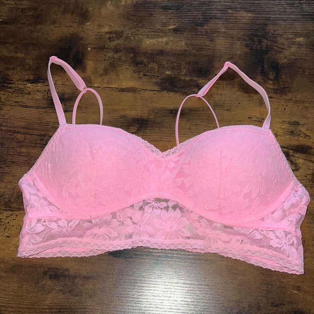 Victoria Secret pink push up lace bralette